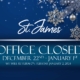 2023 Christmas office closed_St. James Alpharetta