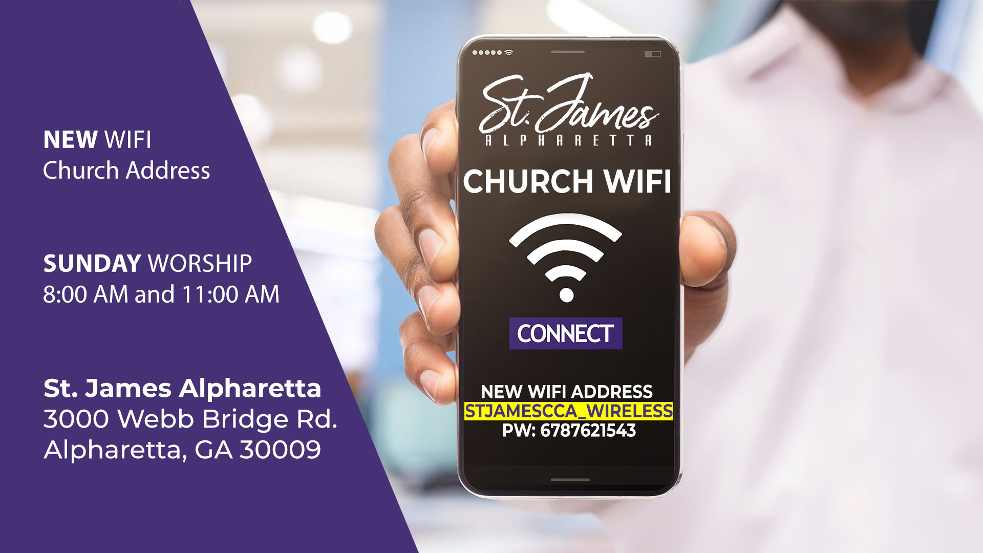 2024 St. James Alpharetta - New Church WIFI Address